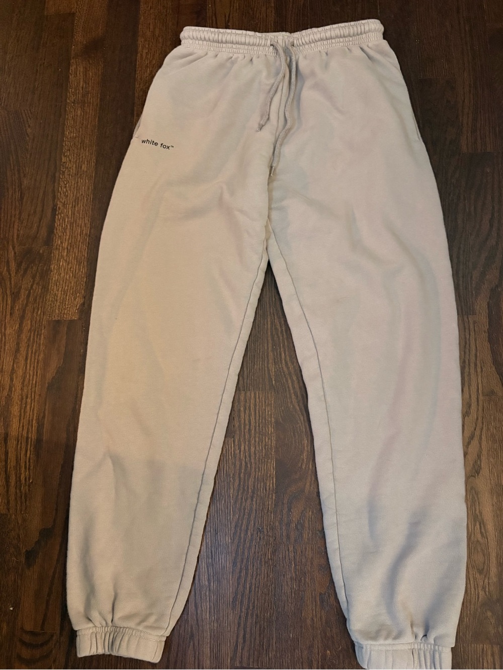 White fox cream joggers